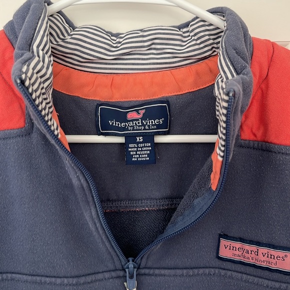 Men’s Vineyard Vines 3/4 Zip Blue and Pink Sweater Size X/S - Picture 7 of 8